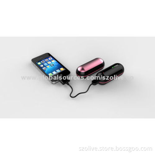 Small Mobile Phone Chargers with Hand Warmer Function, 2,200mAh Capacity